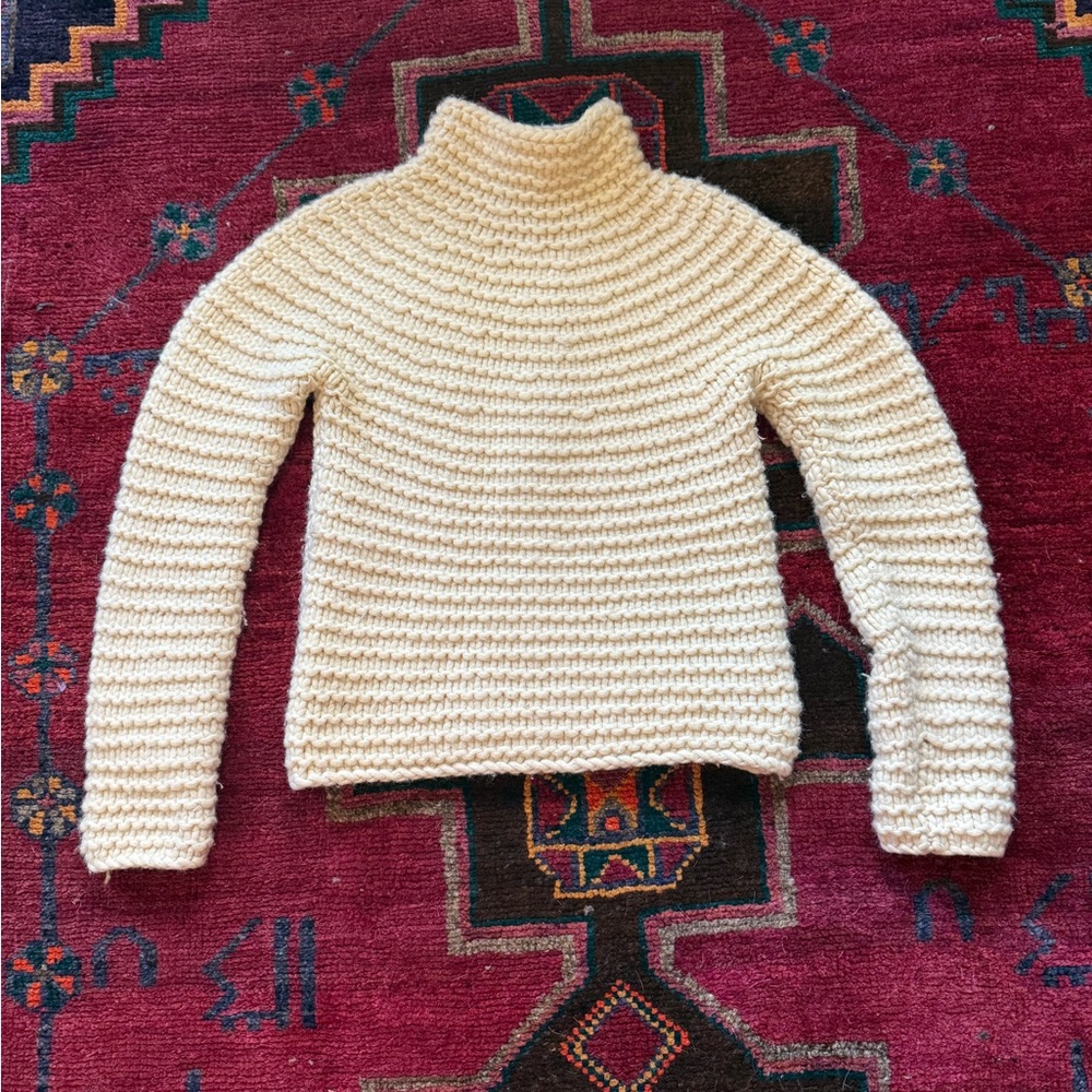 GAP Cream Textured Funnel Neck Sweater - Holiday 2001